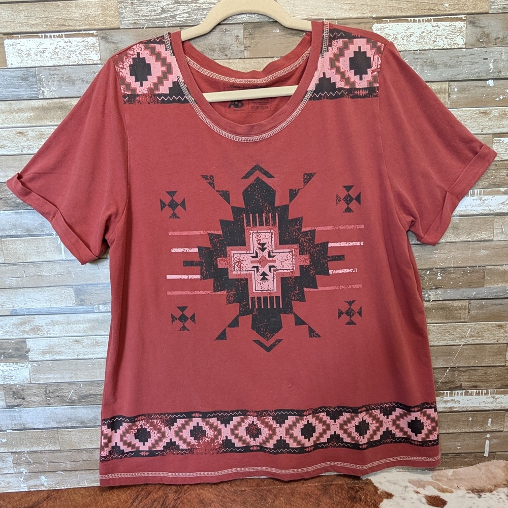 American Bling Aztec Stone wash Tee